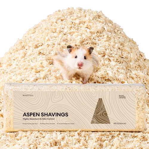BUCATSTATE 35L Natural Aspen Ultra Fine Shavings Bedding for Hamster Guinea Pig Chinchilla Snake