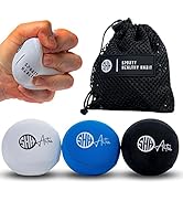 Hand Therapy Stress Ball 3 Pk For Adults -Relieve Stress / Strengthen Hands Fingers and Wrists. A...