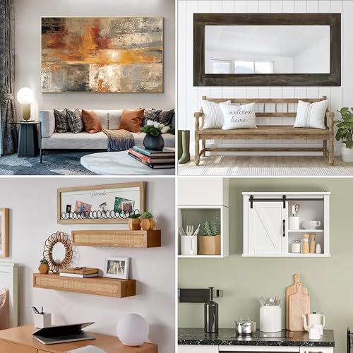 Image of 25 Inch Low Wall Damage French Cleat Picture Hanger with Pin Sized Nail Holes,No Stud Mounting Bracket Hangers Picture Hanger Frame Hanging System Kit for Rental Apartment for Art, Mirror - 2 Pairs