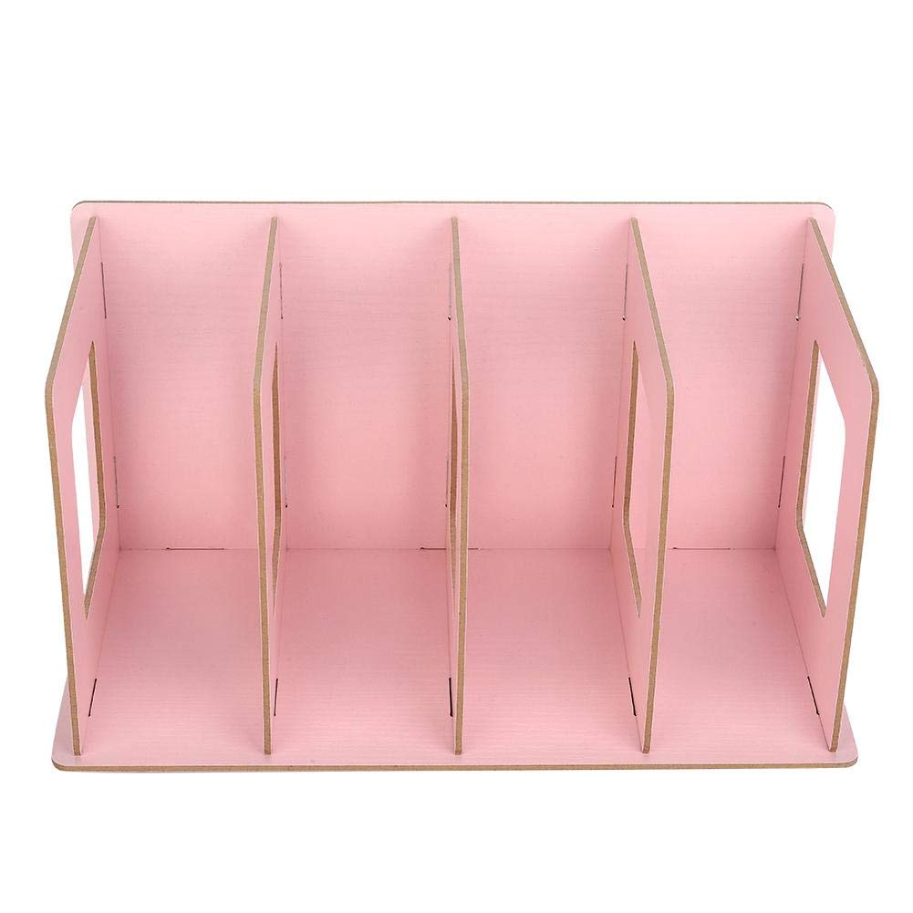 Fdit Wooden Desktop Bookshelf Rack Storage Shelf Bookcase for Home School Office Organizer Light