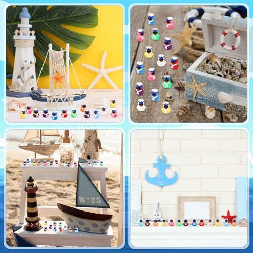 Image of Gejoy 50 Pcs Mini Sailing Rubber Ducks Sailor Captain Figurines Bulk Small Assorted Ships Captain Rubber Ducks for Birthday Gifts Party Exchanging Favors Holiday Decor Hunting