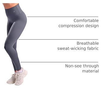 CompressionZ Women's Compression Leggings, High Waisted Soft Stretchy Pants