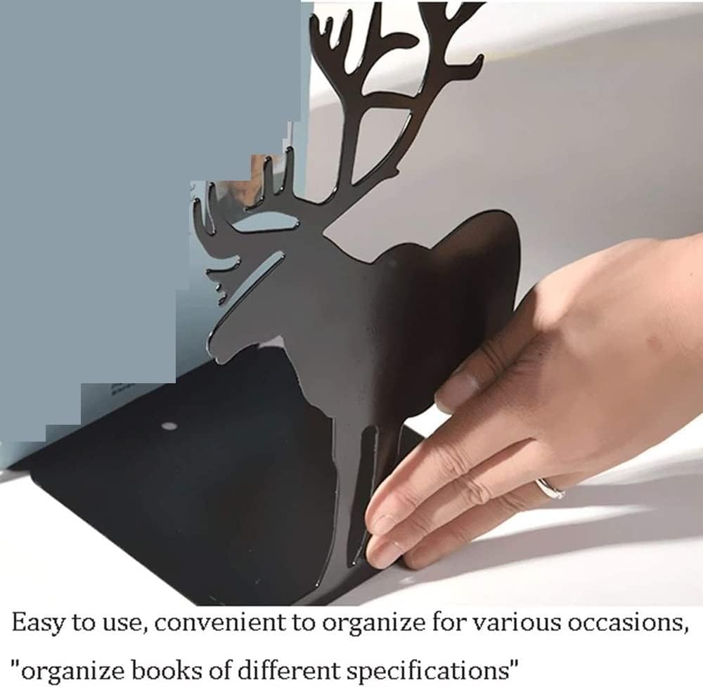 Book End Decorative Metal Deer Bookends for Shelves, Book Holders, Book Shelf Organizer Book Stoppers