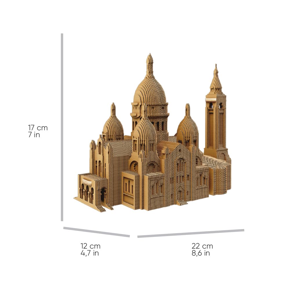 Basilica Sacré-Cœur Puzzle 3D in Cartone – Modellino da Costruire | 146 Pezzi, 22 × 17 × 12 cm – Kit Scultura Fai da Te da Dipingere, Materiali Riciclati, Ragazzi e Adulti, Idea Regalo