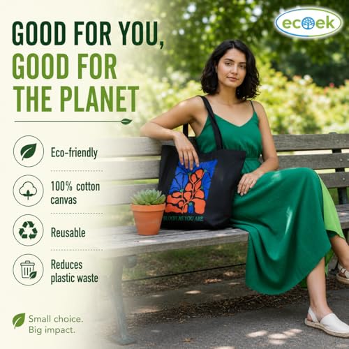Image of Canvas Tote Bag for Women with Zipper & Pocket(Pack of 1) | Stylish Cotton Handbags for College | Aesthetic Tote Bag for Office, Shopping, Travel, Beach & Daily use