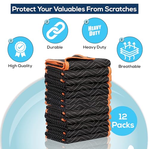 Image of Simpli-Magic Heavy Duty Padded Moving Blankets 72 inch x 80 inch - 24 Pack