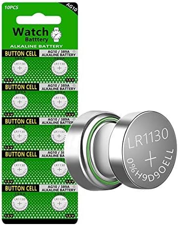 10 Pack AG10 Battery LR1130 Batteries Alkaline Button Batteries 189 389 AG10 LR1130 LR54 V10GA Alkaline Button Coin Cell for Calculator Watch