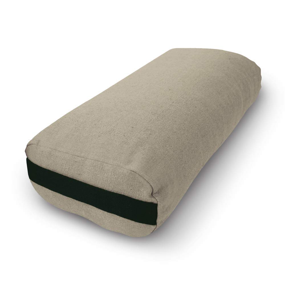 Bean Products Yoga Bolster - Handcrafted In The USA With Eco Friendly Materials - Studio Grade Support Cushion That Elevates Your Practice & Lasts Longer - Rectangle, Hemp Natural
