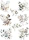 Autumn Leaves Rice Paper, 11.5 x 16 inch - 15 Unique Silver Decor Bouquet Images Printed on 36gsm Mulberry Paper Visible Fibres for Decoupage Furniture Renovation Crafts.