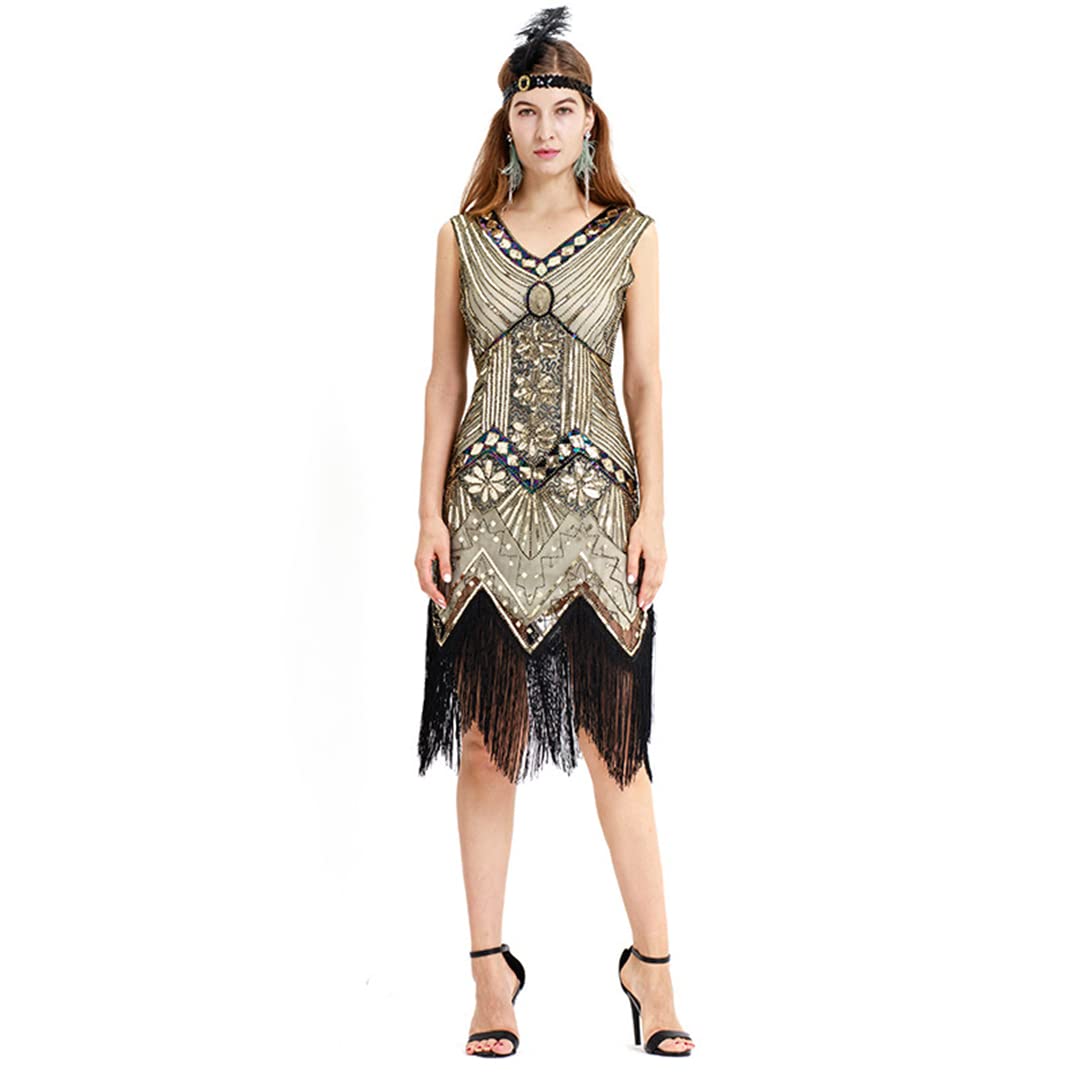 Vestido de fiesta de noche de los años 20, vestido de lentejuelas con borlas, vestido de fiesta temática, vestido de graduación, vestido Art Deco