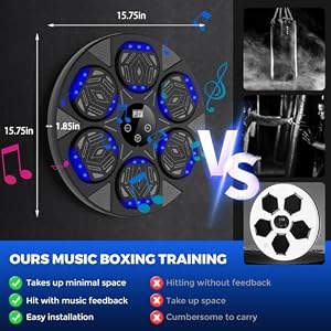 Music Boxing Machine Boxing Wall Mount Machine for Kids Adult Bluetooth Smart Boxing Traineing Machine with Boxing Gloves Boxing Workout Equipment Target for Home Office Gym Upgrade
