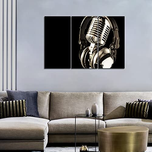 Headphone And Microphone Hangs On It Wall Art Painting The Picture Print On Canvas Music Pictures For Home Decor Decoration Gift #TOP1