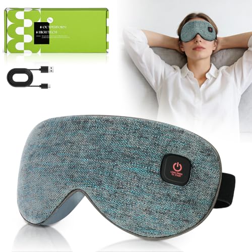 BUTBU Maschera Per Contorno Occhi Riscaldante, Compressa Oculare Calda Ricaricabile, per Occhi Secchi, Controllo Della Temperatura, Blocco Della Luce, per il gli Occhi Secchi, di Occhi Gonfi- Grigio