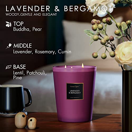 HomeLights Highly Scented Soy Candles Big 33.3 oz for Home. 3 Cotton Wicks - Image 4