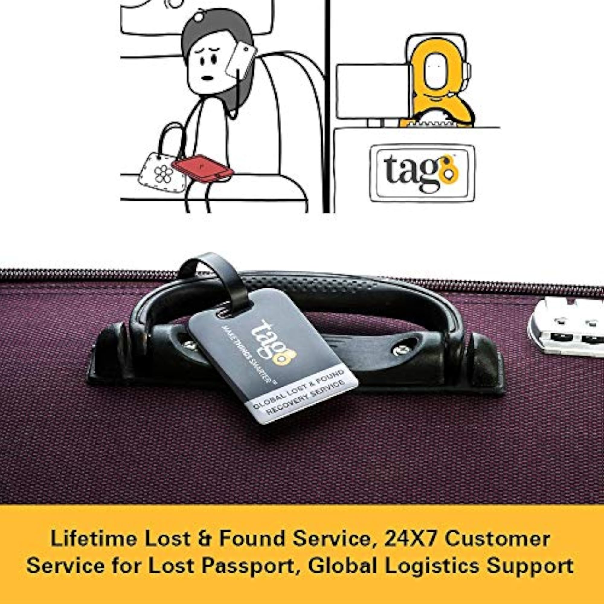 Waterproof Baggage Identifier Tag with Leather Strap