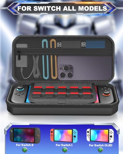 Image of FYOUNG All in One Accessories Case Bundle for Nintendo Switch 2 2025, Portable Carrying Case with Game Card Slots, for Travel & Storage (Black