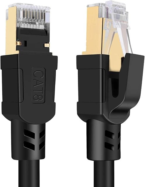 SEPWIK CAT8 Ethernet Cable High Speed 40Gbps 2000Mhz Gigabit SFTP LAN Network Internet Cables RJ45 Gold Plated Connector for Switch Router Modem Gaming Xbox Smart Home