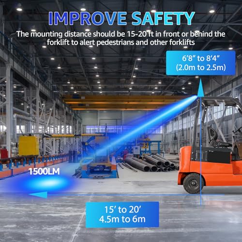 FKSAFEL LED Forklift Safety Spot Light - 1500LM, Blue, 20W, DC12-80V by FKSAFEL - Image 2