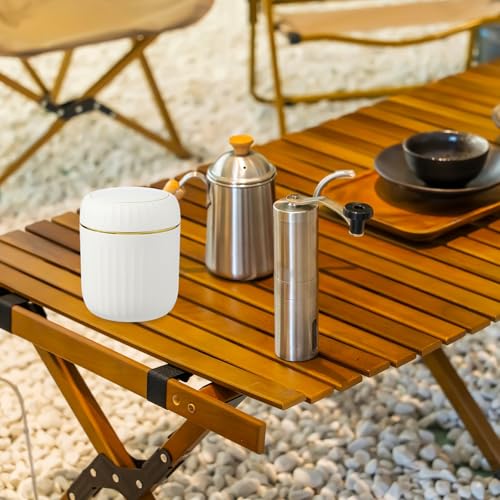 Mini caneca de basura con tapa para escritorio 2.2L blanca miniatura 4
