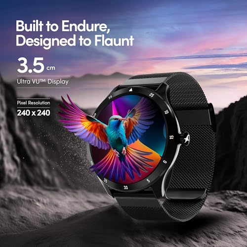 Fastrack Jupitor R2 Smart Watch, 1.38” TFT Display, 240 * 240 Pixel Resolution, SingleSync BT Calling, AI Voice Assistant, 100+ Sports Modes & Smartwatch Faces,Upto 5 Day Battery, IP68 (Black) view 2