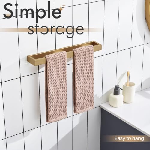 Image of KOKOSIRI Towel Holder 12-Inch Hand Towel Bar Wall Mount Kitchen Rack Champagne Bronze Stainless Steel for Bathroom Hardware, 1 Pack B4008CPG-L12