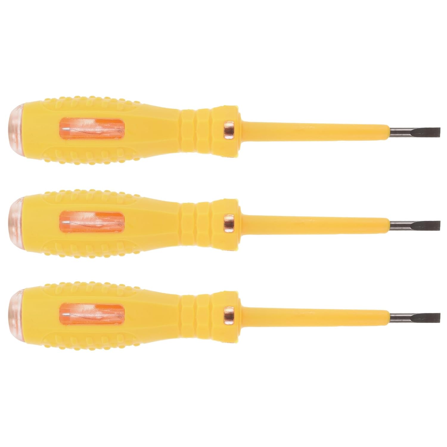 GALPADA Voltage Tester Screwdriver Set and 3pcs with Portable Magnetic Bit Flathead Screw Dismantling Function, Copper and Plastic Material for Electrical Circuit Testing