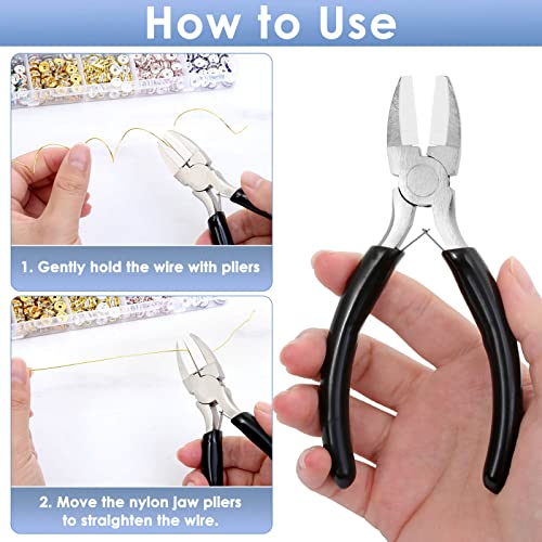 Image of Billbotk Nylon Jaw Pliers for Jewelry Making - Flat Nose, Soft Jaw Pliers for Chain Making