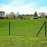 Generico Valla Euro de acero 25x1 m Verde,Paneles para cercas