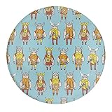 Cute Vikings Glass Strong Magnetic Refrigerator Magnet Round Fridge Decoration for Whiteboard Cabine