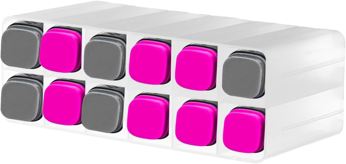 sourcing map Marker Organizer, 12 Slots Marker Holder Organizer PP Plastic Marker Storage Holder Marker Storage Rack Crayon Pen Holder for Store Paint Brushes, Pens, Color Pencils (White)