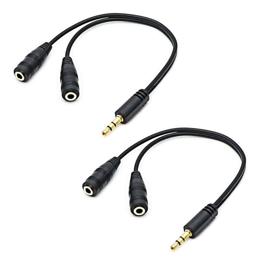 イヤホンケーブル 複数本セット Amazon | XSAJU イヤホン分岐ケーブル 2本セット イヤホン
