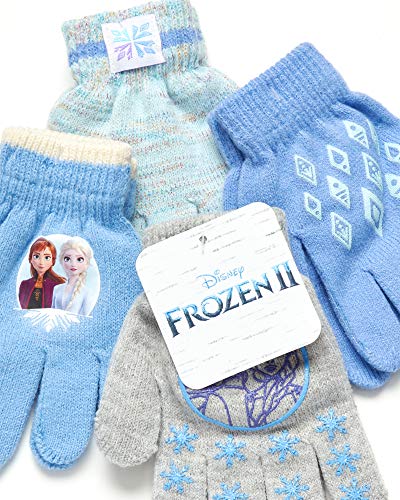 Disney Frozen Girls 4 Pack Gloves Or Mittens (Toddler/Little Girls), Size Age 4-7, Frozen Gloves White/Purple #TOP5