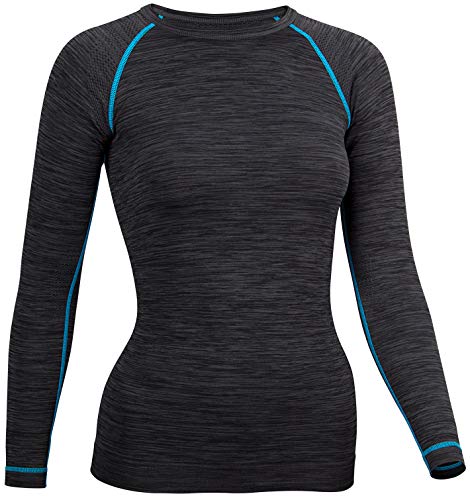 Avento Haut Thermique pour Femme, Noir/Aqua, Taille 42