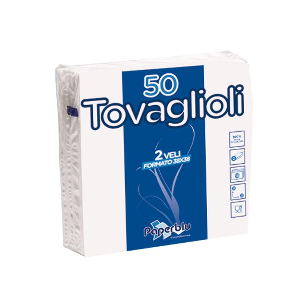 Tovaglioli BIANCHI Doppiovelo 2 veli per cucina feste party 38x38 cm in pura cellulosa made in italy ideali per attività sagre mense (500 Tovaglioli)