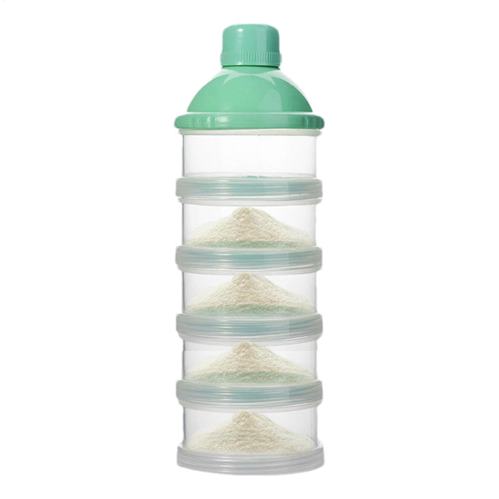 Dispensador de leche en polvo | Dosificador portátil apilable de 5 capas para aperitivos, leche en polvo, aperitivos