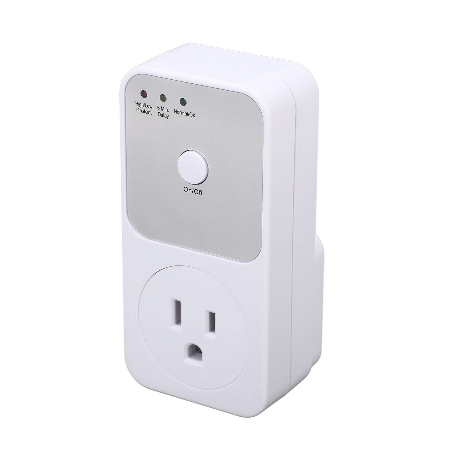 Voltage Protector, Refrigerator Voltage Protector Single Outlet Protector Plug Electric Socket for Home Appliance US Plug AC 120V