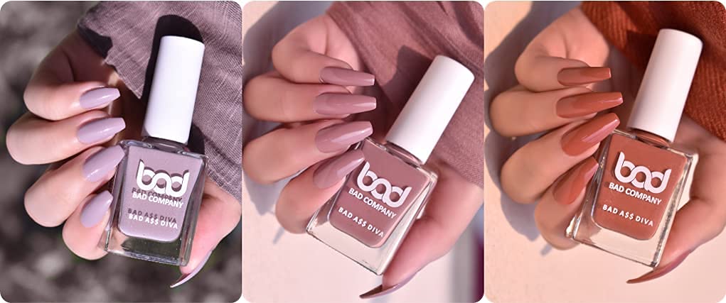 BAD COMPANY No Toxin Nail Lacquer COMBO Pack of 3 (10ml each X 3) (Make It Happen (Browns))-picture-36
