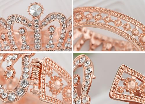 Image of Alilang Women's Sparkly Clear Crystal Rhinestones Crown Tiara Princess Cuff Bracelet
