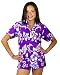 Funky Hawaiian Blouse, Hibiscus, purple, S