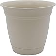 The HC Companies Caribbean Planter Pot - Outdoor & Indoor Plant Pot with Drainage Hole & Plug - Rolled Rim Plastic Pots for Plants & Flowers - Decorative Plant Pot (20" Cottage Stone, Pack of 1)