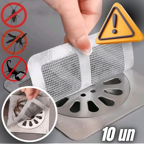 KIT - Tela Protetora Filtro Adesivo quadrado 10cm X 10cm Para Ralo Banheiro Cozinha Quintal Coletor