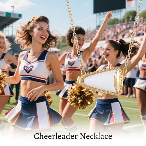 Cheerleader Gifts,Cheer Necklace,Cheerleading Gifts,Cheerleader Necklace for Girls,Unique CheerleadingGifts,Cheer TeamGifts for Daughter Granddaughter Coach,CheerGifts with Encouragement Card4