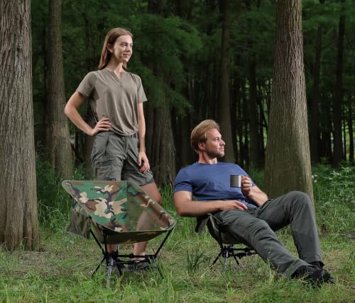 Image of MARCHWAY Lightweight Folding Camping Chair, Portable Foldable Compact for Outdoor Camp, Travel, Beach, Picnic, Festival, Hiking, Backpacking, Supports 330Lbs (Camo)