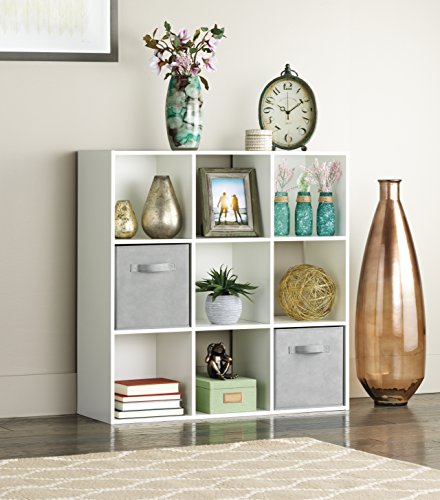 Whitmor 9 Wood Storage White Cube Organizer