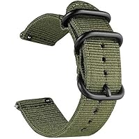 CNYMANY 22mm Banda de Reloj Balística Universal, Correa de Repuesto de Correa Tejida de Lona de Nylon Cierre de Hebilla Cierre Ajustable para Smart-Watch Sport Fitness Tracker - Verde