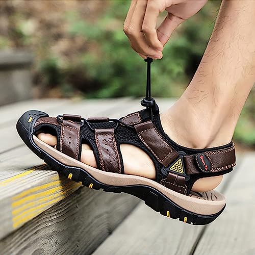 Rojeam Mens Casual Walking Sandals Closed Toe Beach Shoes Sports Outdoor Sandals Summer Sandals for Hiking Trekking4
