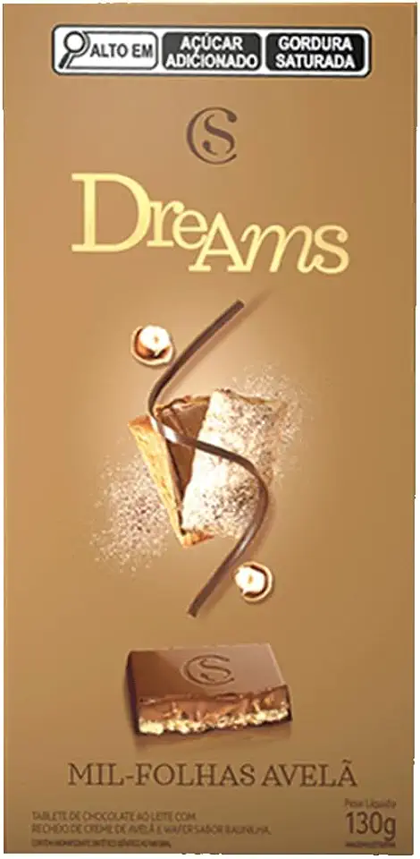 Tablete Dreams Mil Folhas Avelã 130G Cacau Show