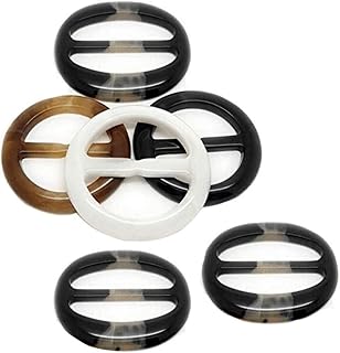 6PCS Diameter 2 Inch Resin Plastic Round Buckle Button for Waist Buckle Silk Scarves Neckerchief Clothing T-Shirt Knotting Clasp Ring for Women Lady Girls Color Random