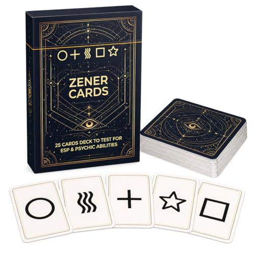 KAIU 25PCS Zener Cards, ESP Testing Cards Deck 2.44 x 3.42, 5-Symbol Unmarked Psychic Test Cards for Intuition Training, Classroom Experiments, and Family Game Night