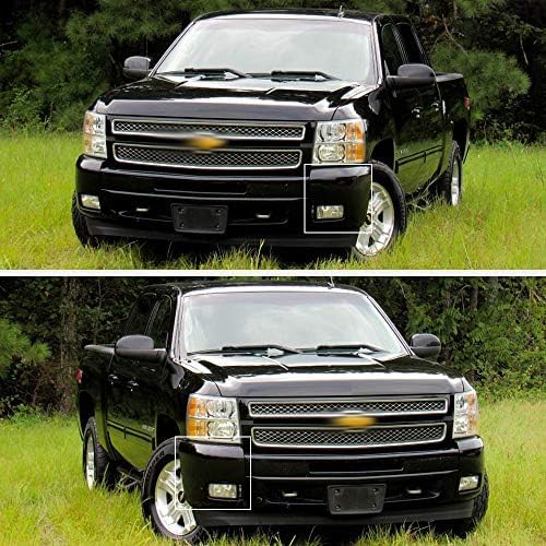 G-PLUS Front Bumper End Compatible with Chevy Silverado 1500 Front Right and Left Side Primed Face Bar Cap With Fog Llights Hole GM1004147 GM1005147 2007-2013,Black